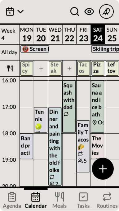 Calendar view